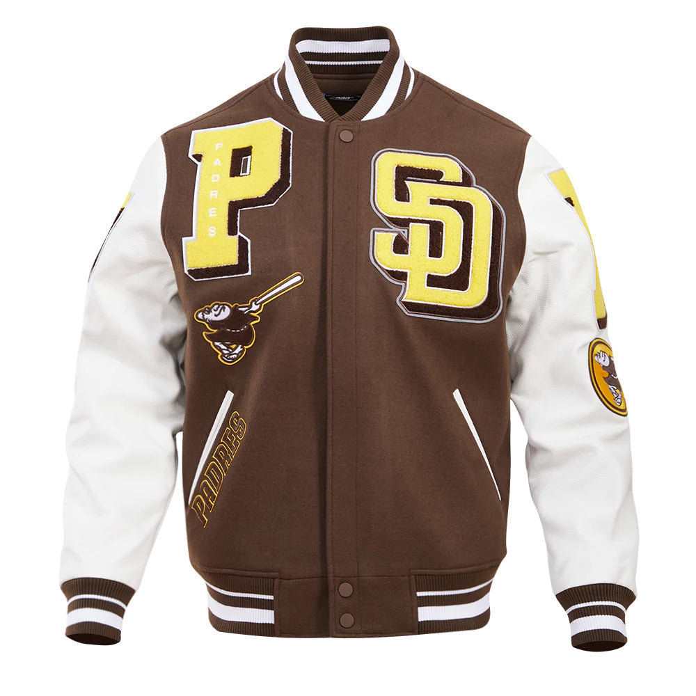 MLB SAN DIEGO PADRES MASHUP MEN'S RIB WOOL VARSITY JACKET