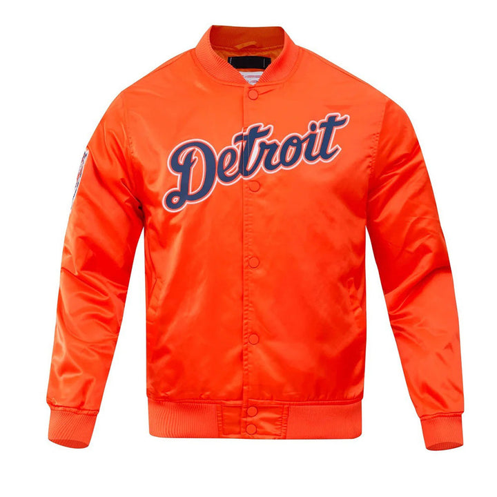 MLB DETROIT TIGERS BIG LOGO WORLD SERIES MEN'S SATIN JACKET