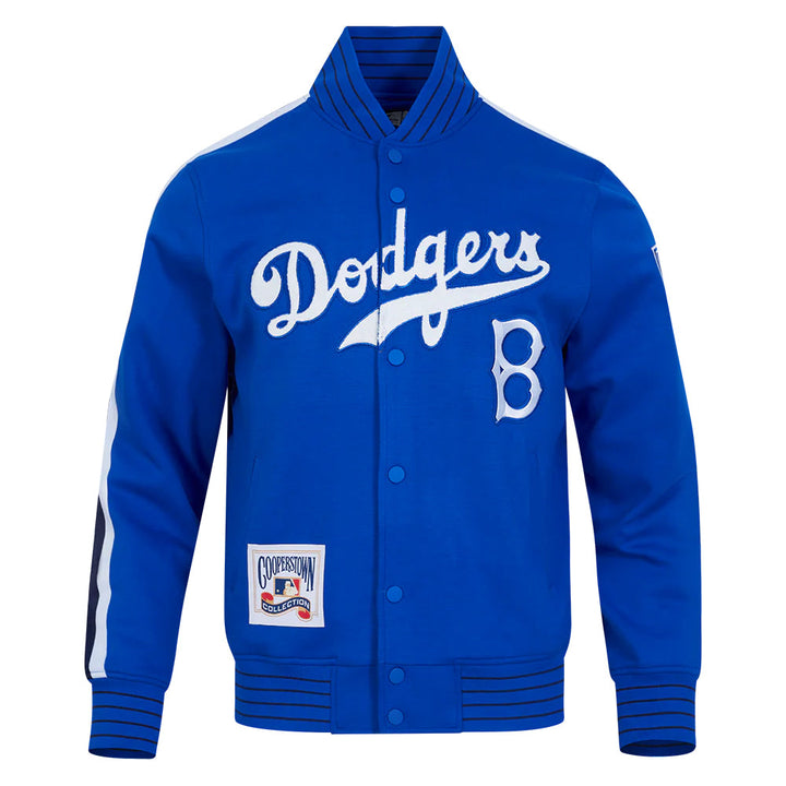 MLB BROOKLYN DODGERS COOPERSTOWN LOGO PRO GAME DAY MEN'S DOUBLE KNIT JACKET