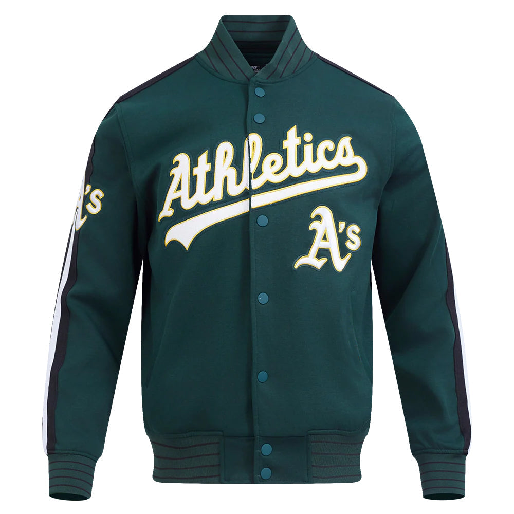 MLB OAKLAND ATHLETICS CURRENT LOGO PRO GAME DAY MEN'S DOUBLE KNIT JACKET