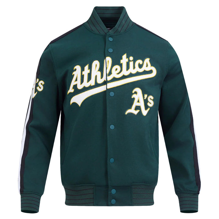 MLB OAKLAND ATHLETICS CURRENT LOGO PRO GAME DAY MEN'S DOUBLE KNIT JACKET