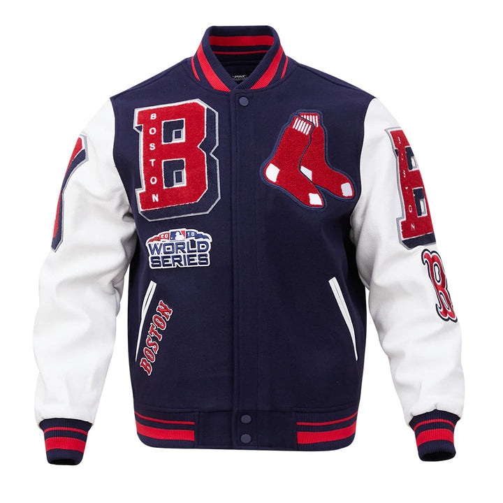 MLB BOSTON RED SOX MASHUP MEN'S RIB WOOL VARSITY JACKET