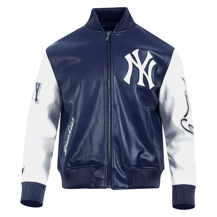 MLB NEW YORK YANKEES CITY SIGNATURE MEN'S LEATHER VARSITY JACKET