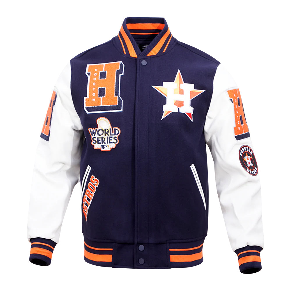 MLB HOUSTON ASTROS MASHUP MEN'S RIB WOOL VARSITY JACKET