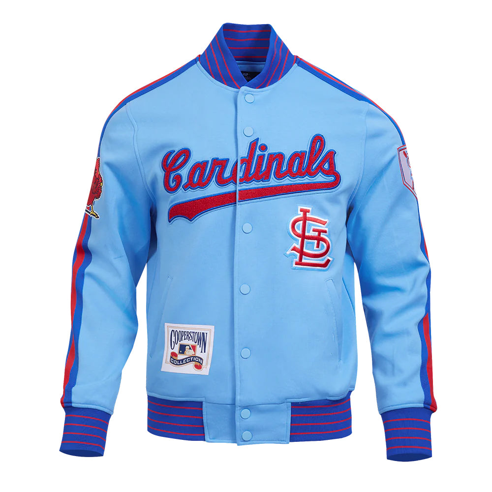 MLB ST. LOUIS CARDINALS COOPERSTOWN LOGO PRO GAME DAY MEN'S DOUBLE KNIT JACKET