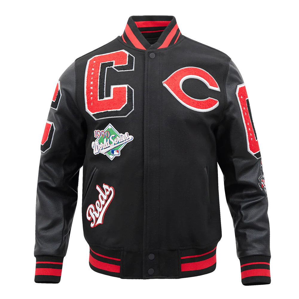 MLB CINCINNATI REDS MASHUP MEN'S RIB WOOL VARSITY JACKET