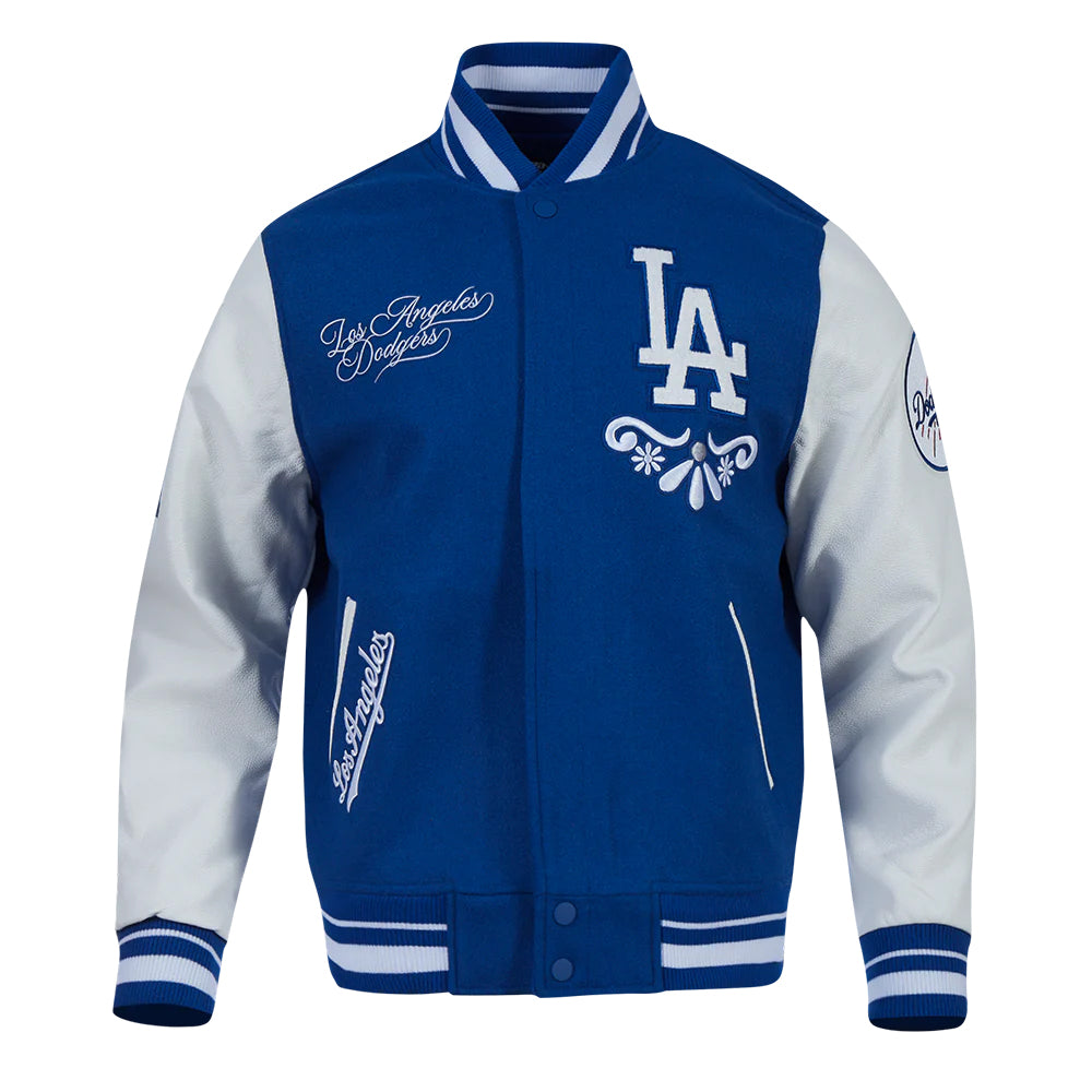 MLB LOS ANGELES DODGERS SUGAR SKULL MEN'S RIB WOOL VARSITY JACKET