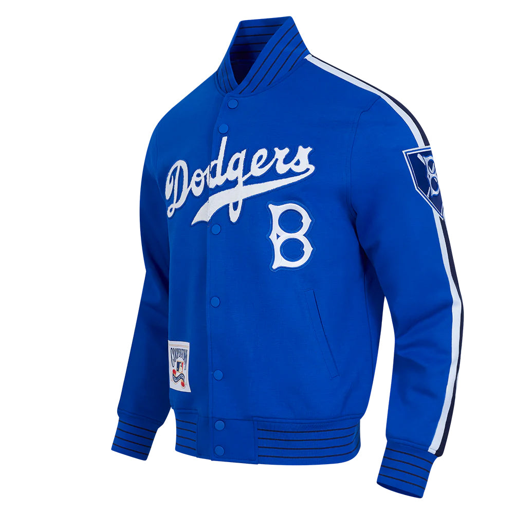MLB BROOKLYN DODGERS COOPERSTOWN LOGO PRO GAME DAY MEN'S DOUBLE KNIT JACKET