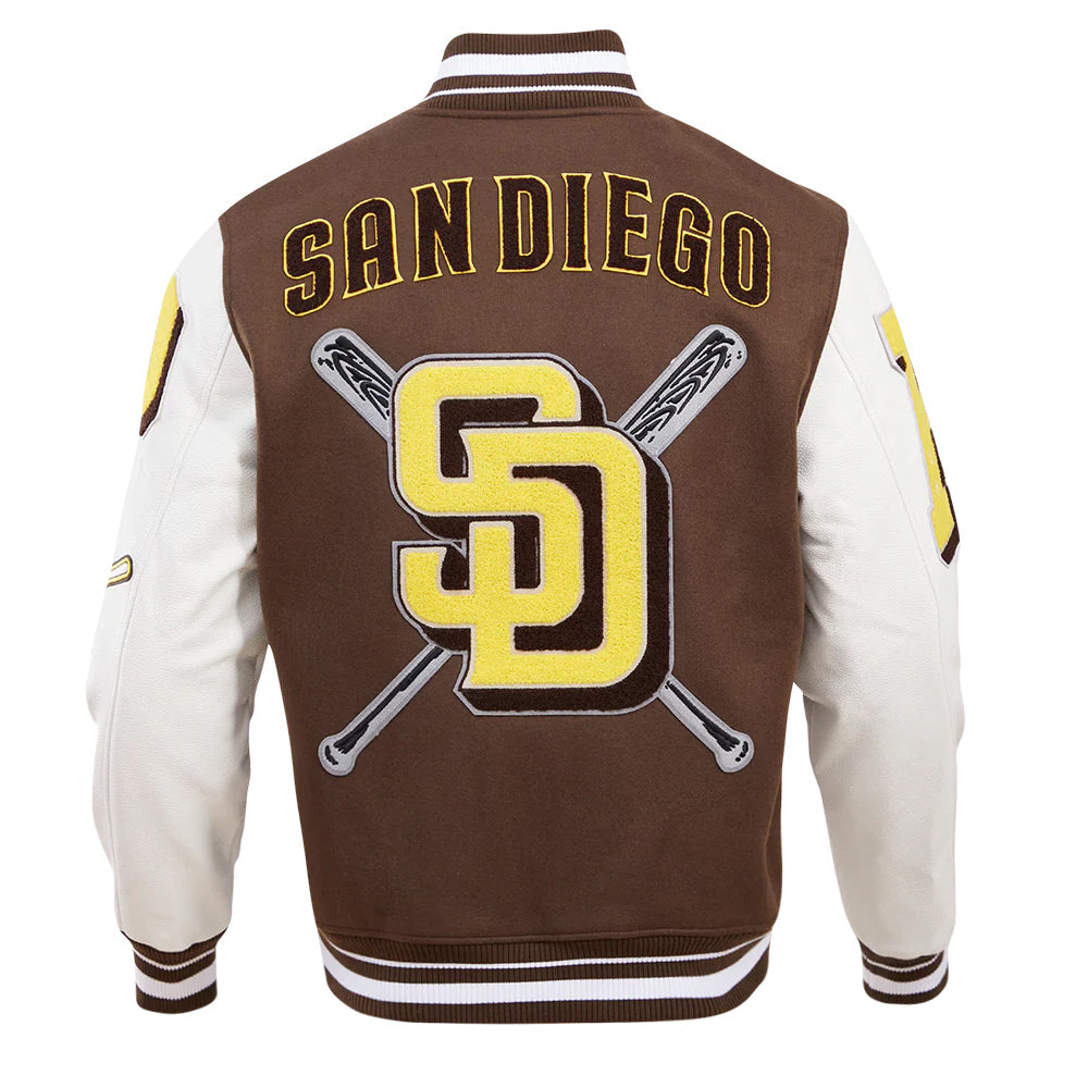 MLB SAN DIEGO PADRES MASHUP MEN'S RIB WOOL VARSITY JACKET