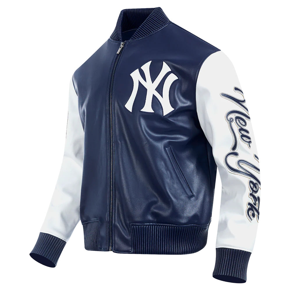 MLB NEW YORK YANKEES CITY SIGNATURE MEN'S LEATHER VARSITY JACKET