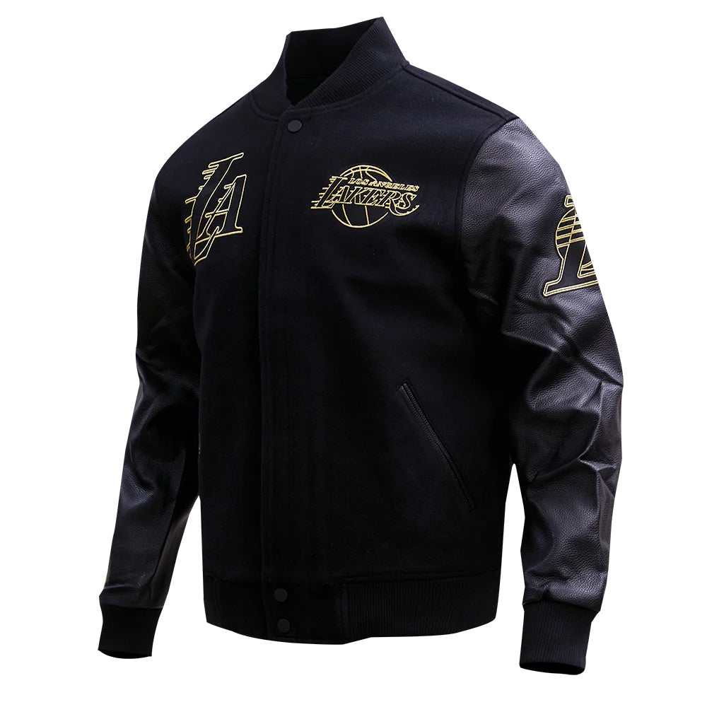 NBA LOS ANGELES LAKERS BLACK & GOLD MEN'S WOOL VARSITY JACKET