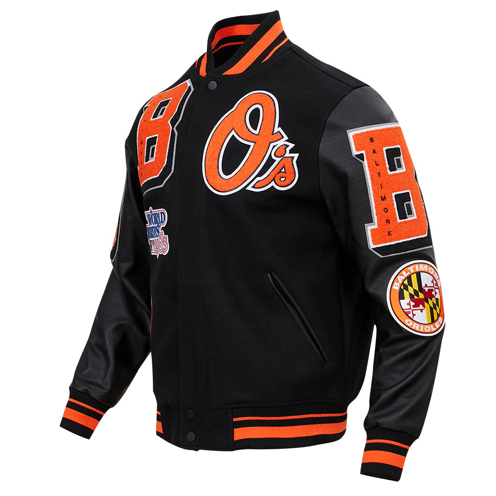 MLB BALTIMORE ORIOLES MASHUP MEN'S RIB WOOL VARSITY JACKET