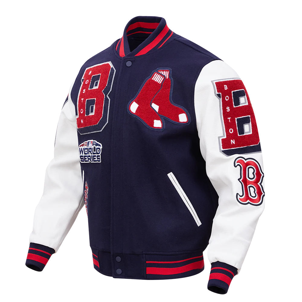 MLB BOSTON RED SOX MASHUP MEN'S RIB WOOL VARSITY JACKET