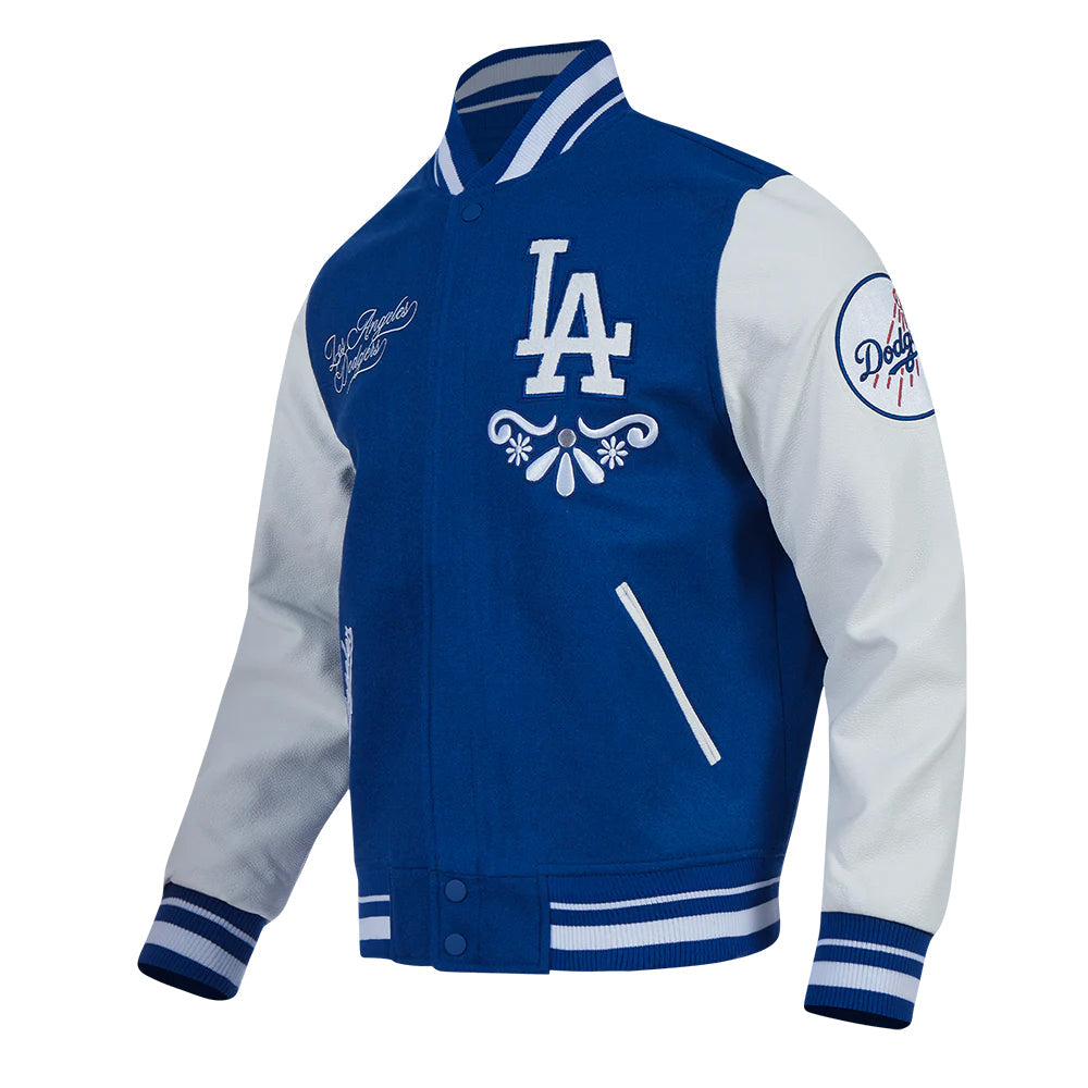 MLB LOS ANGELES DODGERS SUGAR SKULL MEN'S RIB WOOL VARSITY JACKET