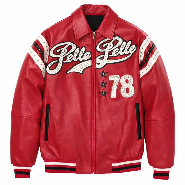 Pelle Pelle Encrusted Varsity Plush
