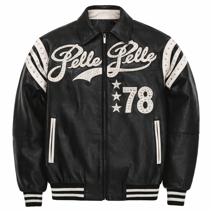 Pelle Pelle Encrusted Varsity Plush