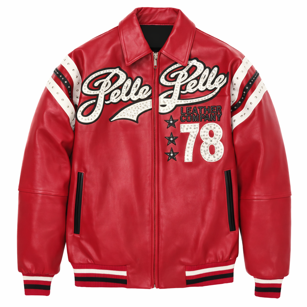 Pelle Pelle Encrusted Varsity Plush