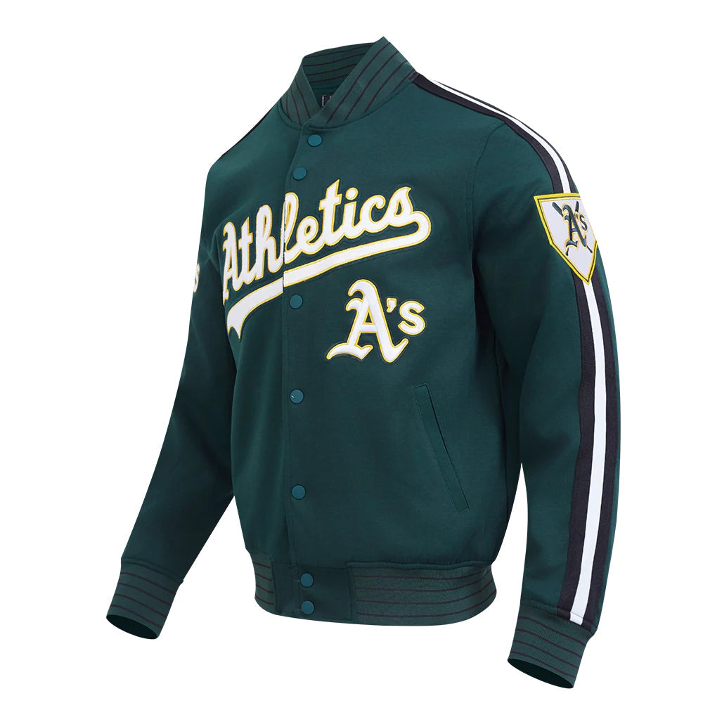 MLB OAKLAND ATHLETICS CURRENT LOGO PRO GAME DAY MEN'S DOUBLE KNIT JACKET