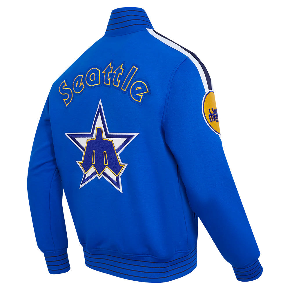 MLB SEATTLE MARINERS COOPERSTOWN LOGO PRO GAME DAY MEN'S DOUBLE KNIT JACKET
