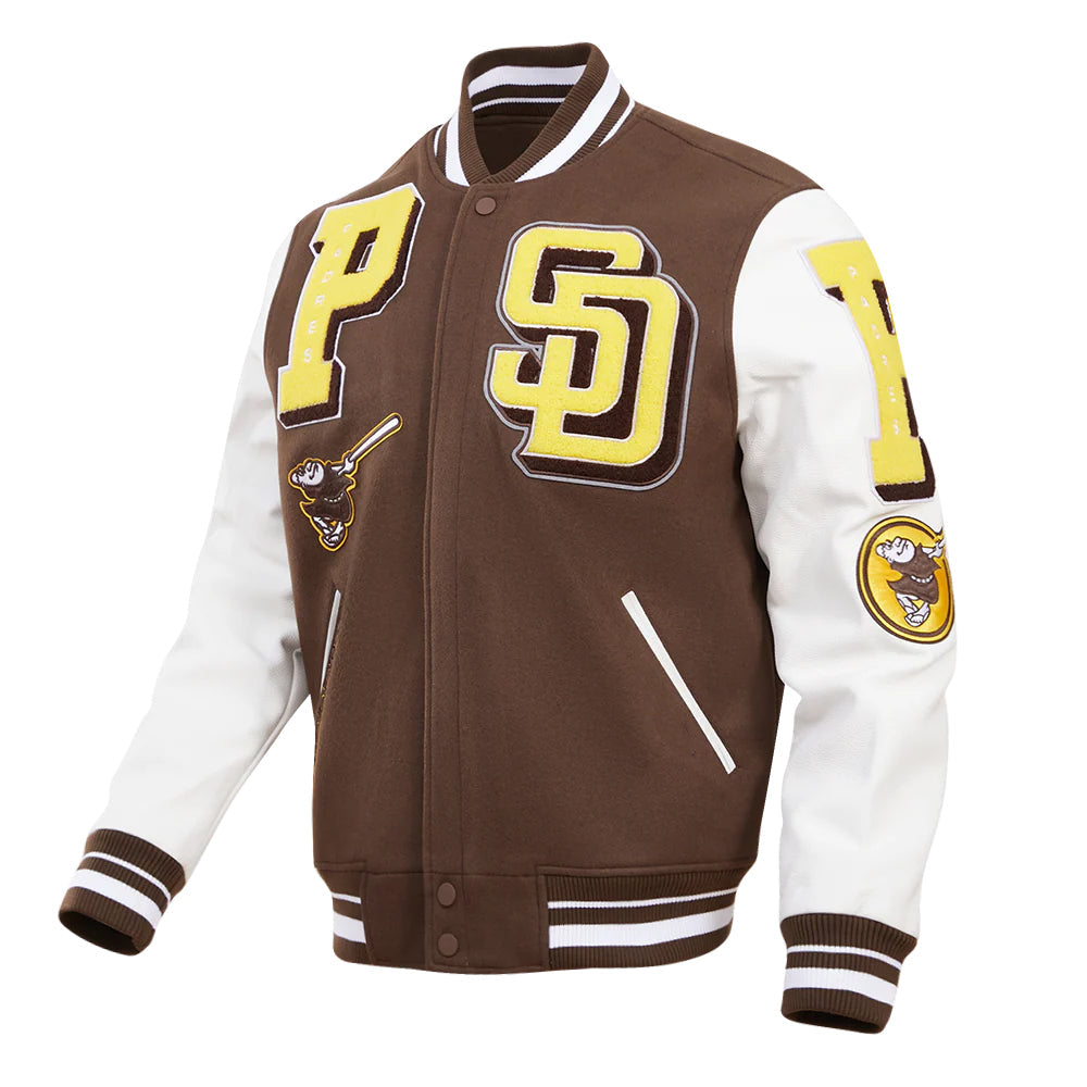 MLB SAN DIEGO PADRES MASHUP MEN'S RIB WOOL VARSITY JACKET