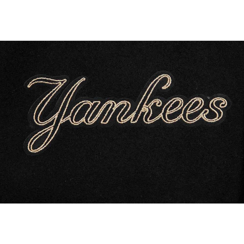 MLB NEW YORK YANKEES BLACK & GOLD MEN'S WOOL VARSITY JACKET