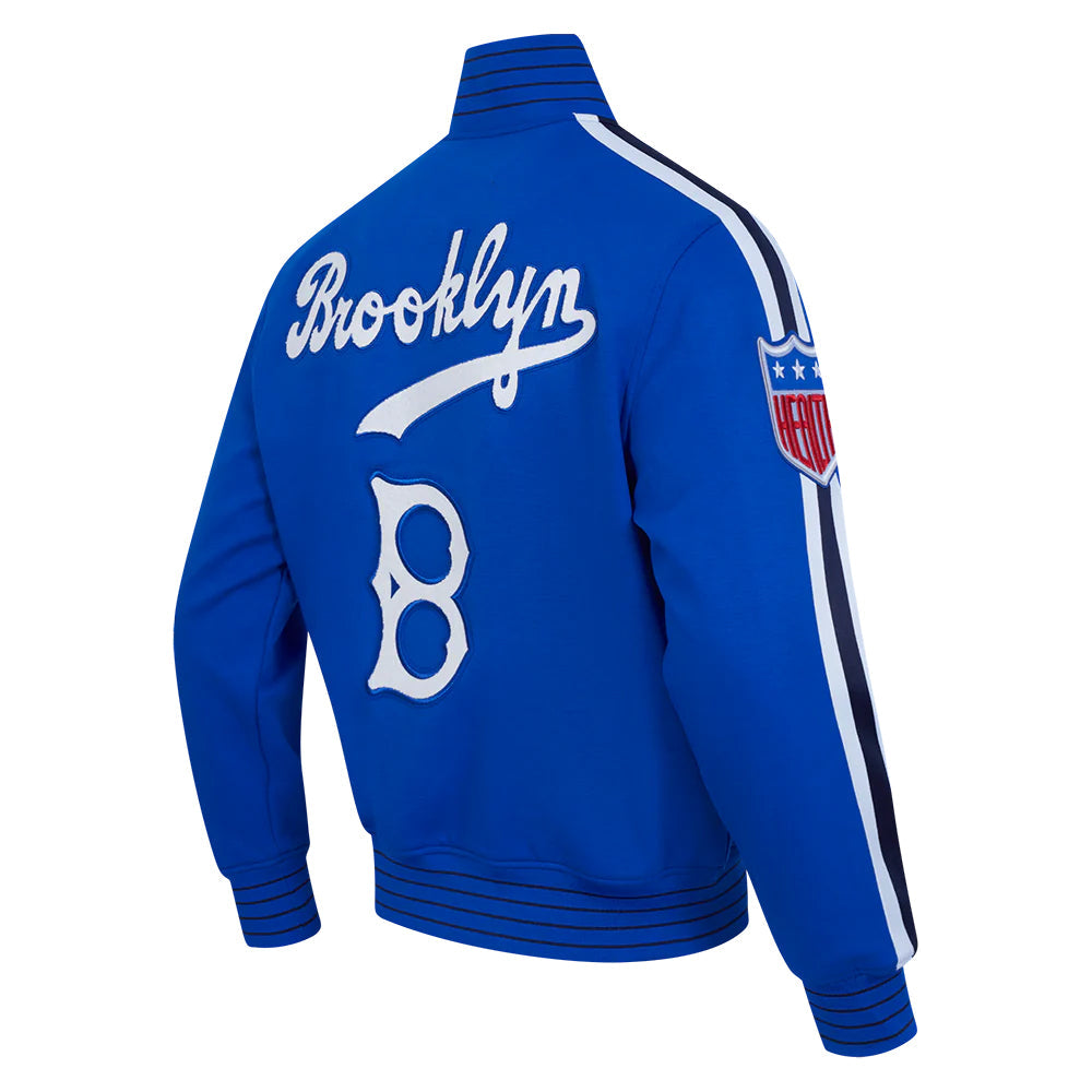 MLB BROOKLYN DODGERS COOPERSTOWN LOGO PRO GAME DAY MEN'S DOUBLE KNIT JACKET
