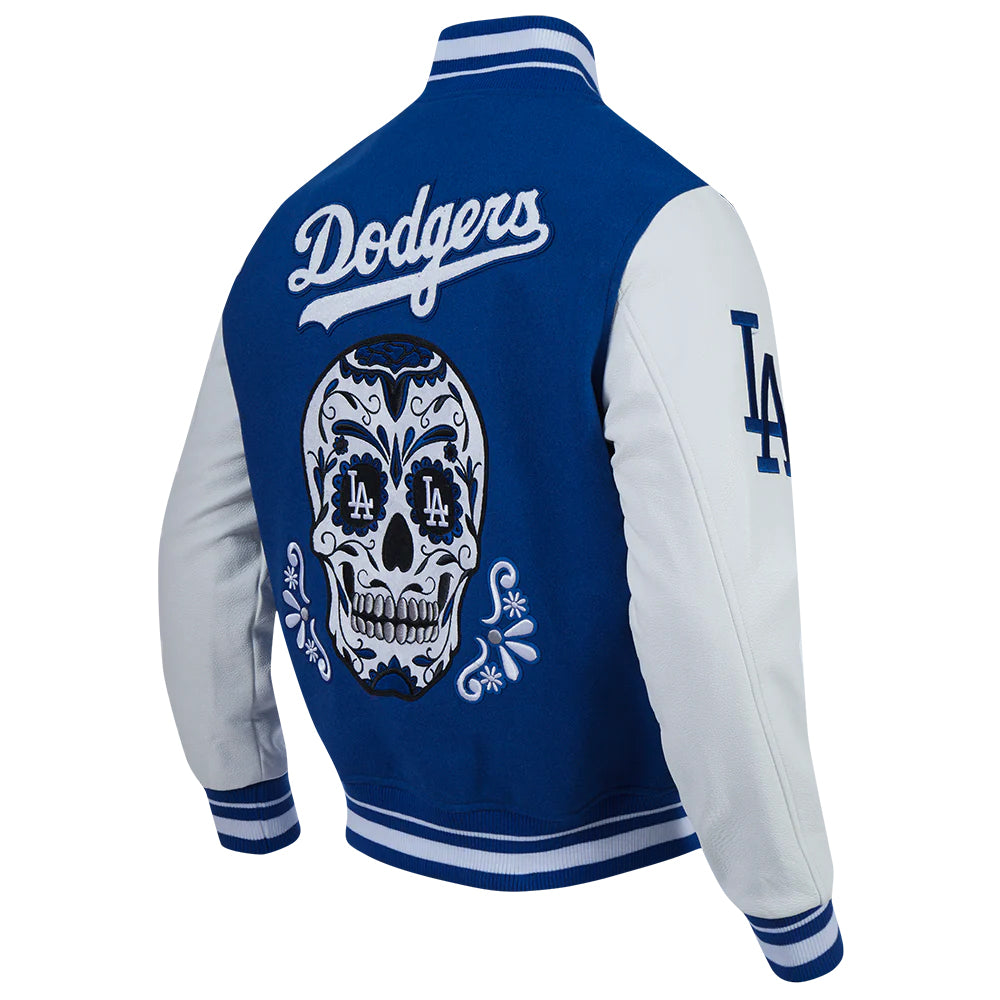 MLB LOS ANGELES DODGERS SUGAR SKULL MEN'S RIB WOOL VARSITY JACKET
