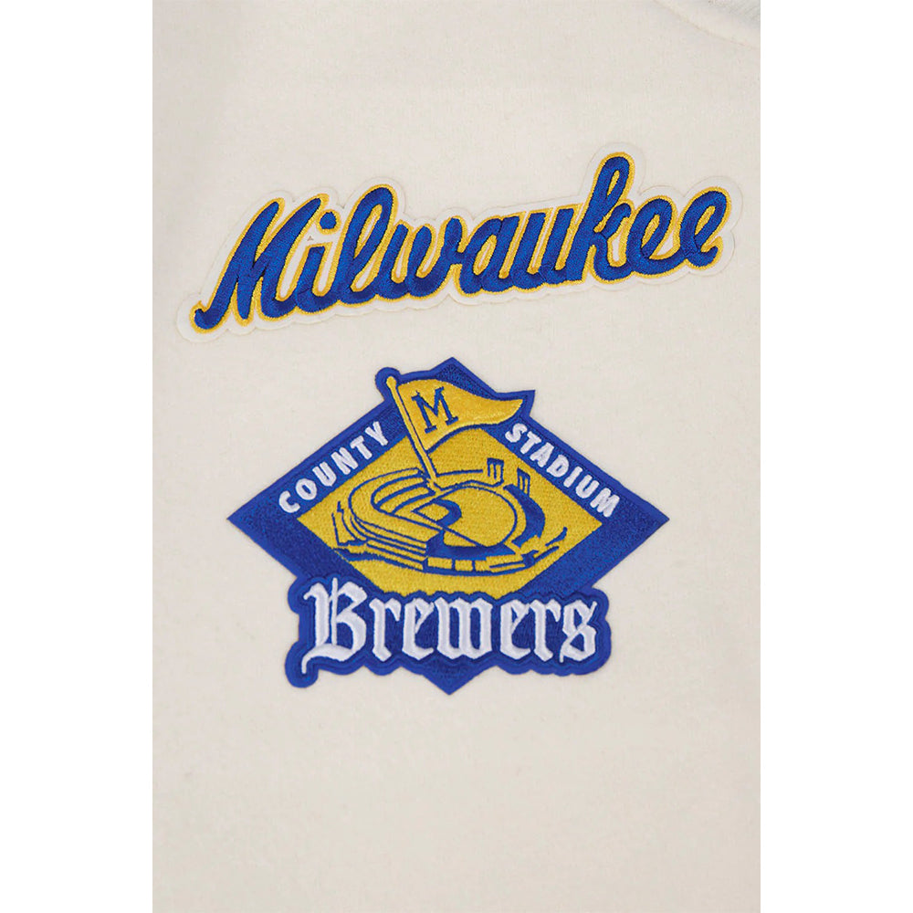 MLB MILWAUKEE BREWERS RETRO CLASSIC MEN'S RIB WOOL VARSITY JACKET