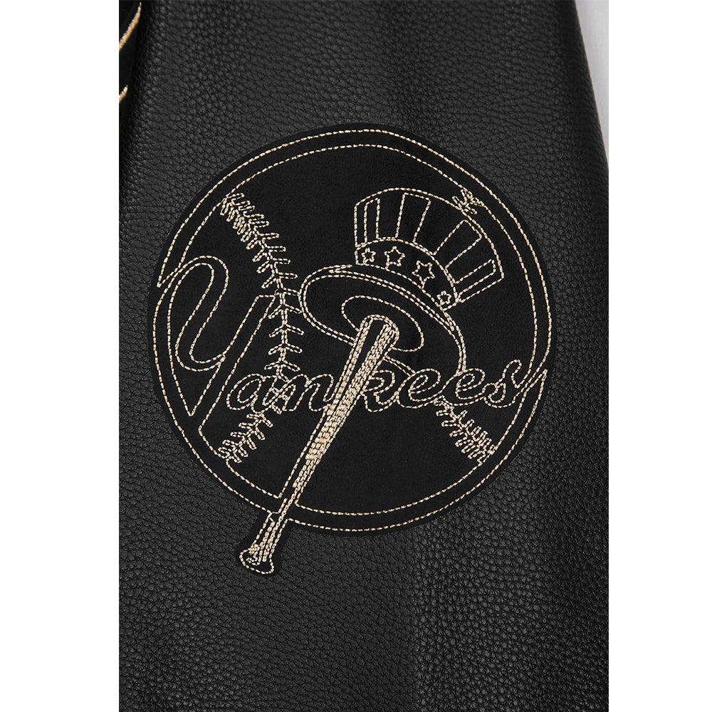 MLB NEW YORK YANKEES BLACK & GOLD MEN'S WOOL VARSITY JACKET