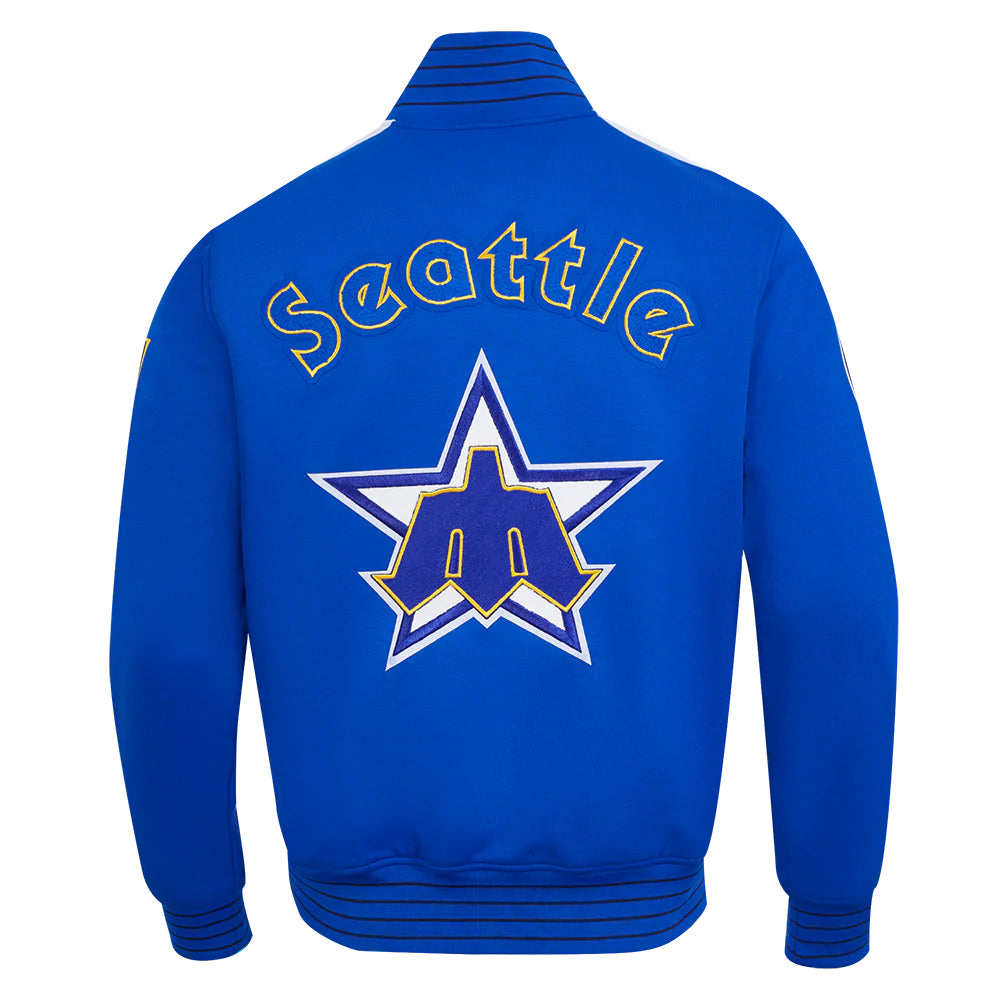 MLB SEATTLE MARINERS COOPERSTOWN LOGO PRO GAME DAY MEN'S DOUBLE KNIT JACKET