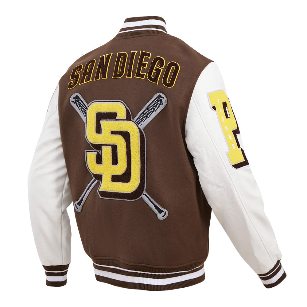 MLB SAN DIEGO PADRES MASHUP MEN'S RIB WOOL VARSITY JACKET