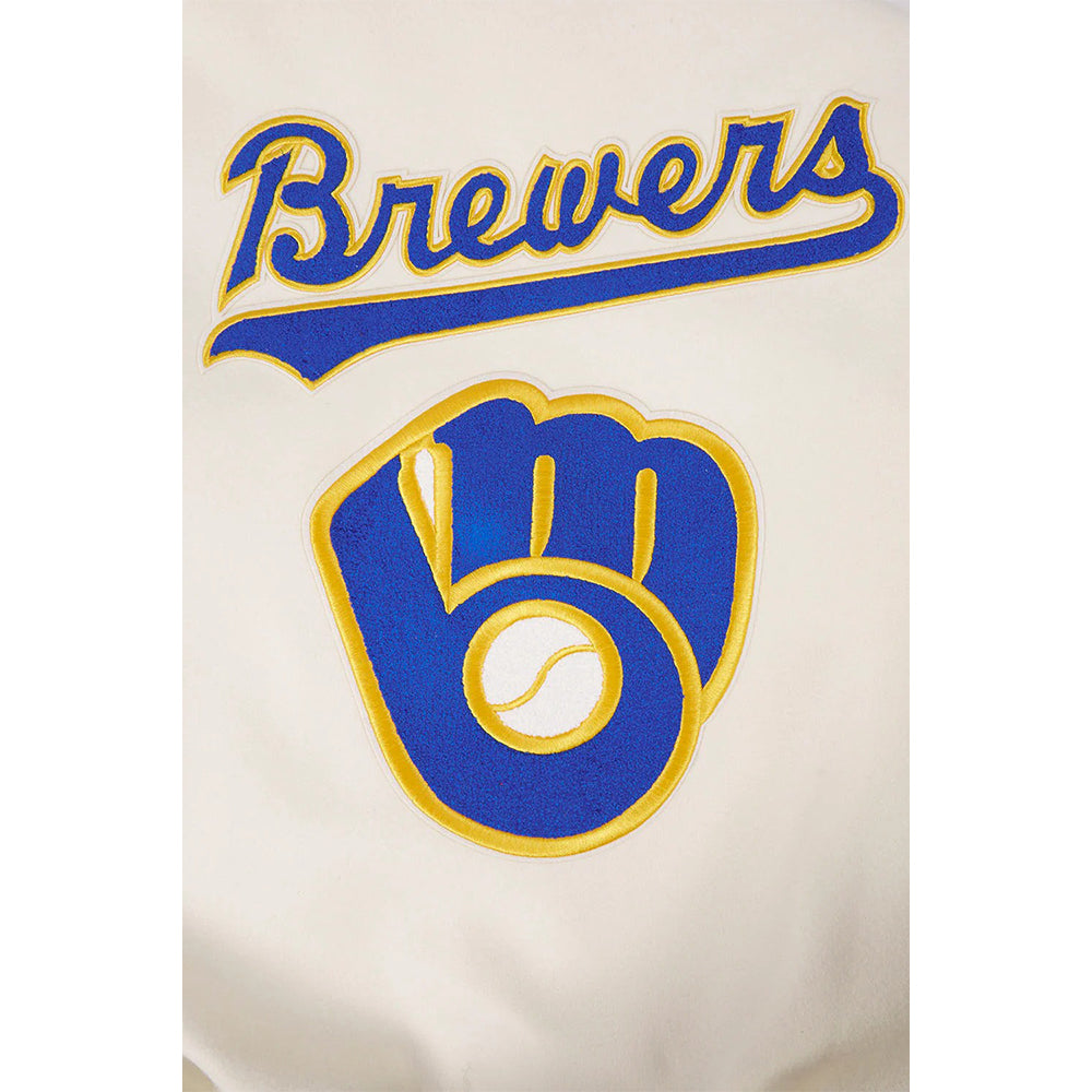 MLB MILWAUKEE BREWERS RETRO CLASSIC MEN'S RIB WOOL VARSITY JACKET