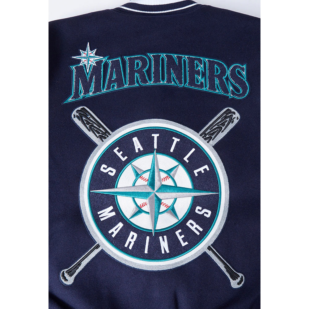 MLB SEATTLE MARINERS MASHUP MEN'S RIB WOOL VARSITY JACKET