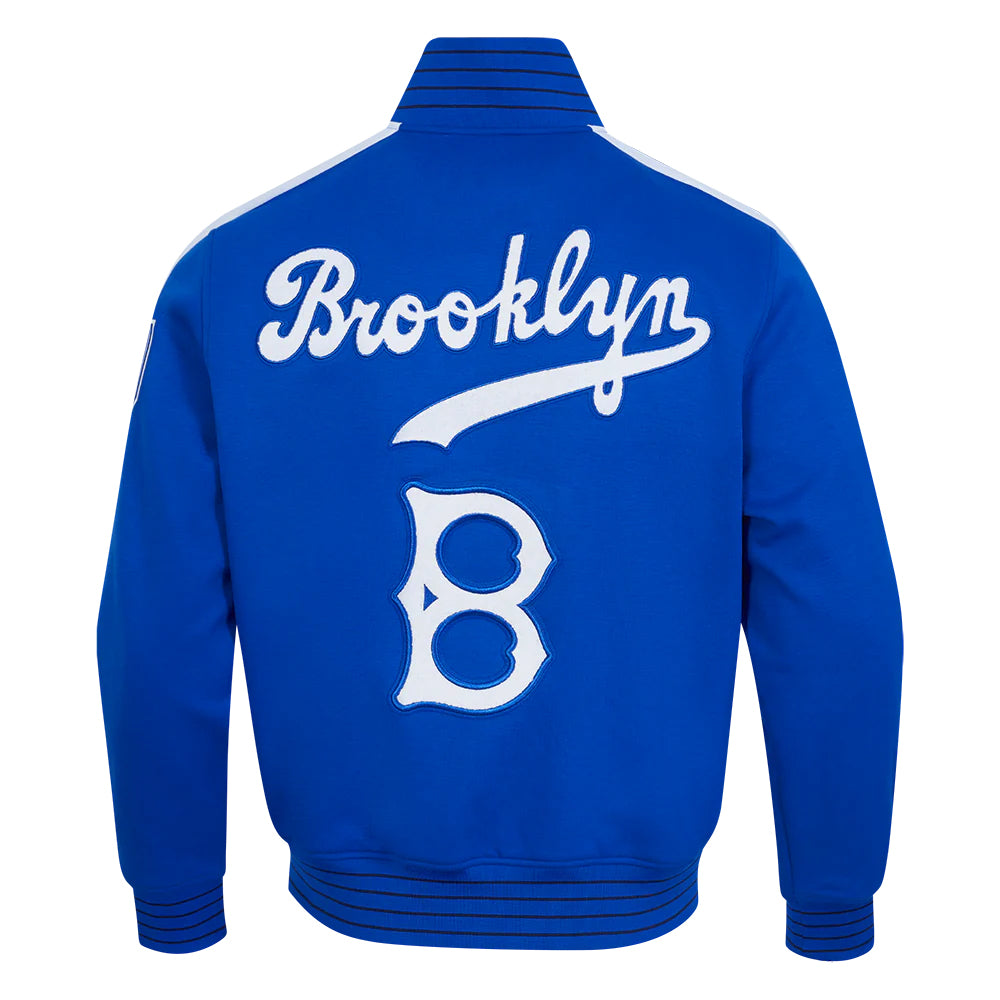 MLB BROOKLYN DODGERS COOPERSTOWN LOGO PRO GAME DAY MEN'S DOUBLE KNIT JACKET