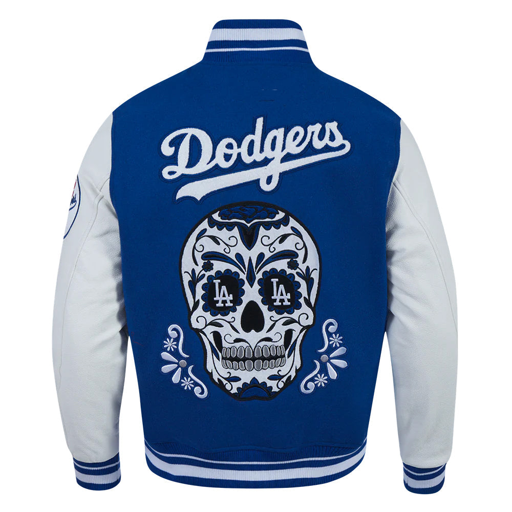 MLB LOS ANGELES DODGERS SUGAR SKULL MEN'S RIB WOOL VARSITY JACKET