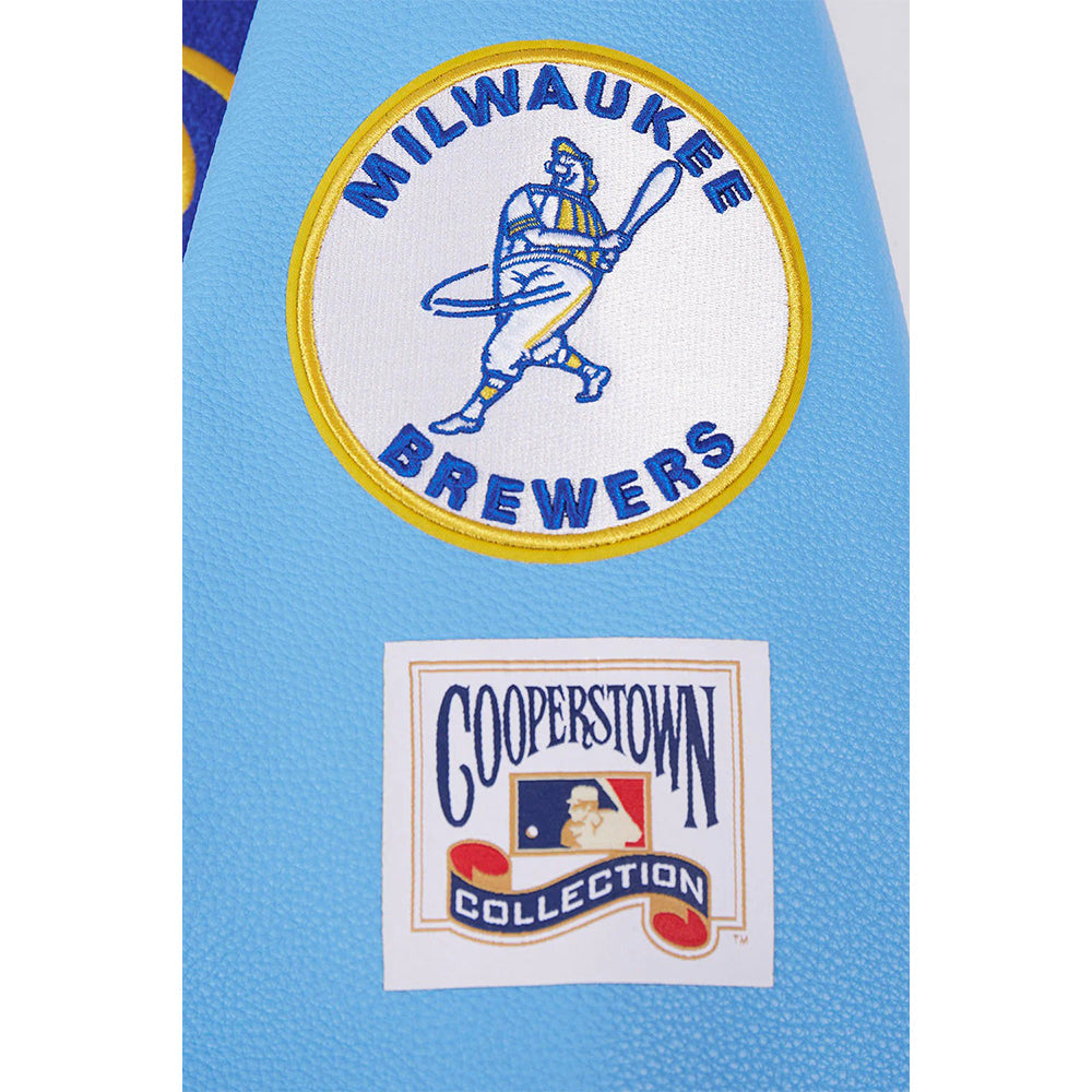 MLB MILWAUKEE BREWERS RETRO CLASSIC MEN'S RIB WOOL VARSITY JACKET