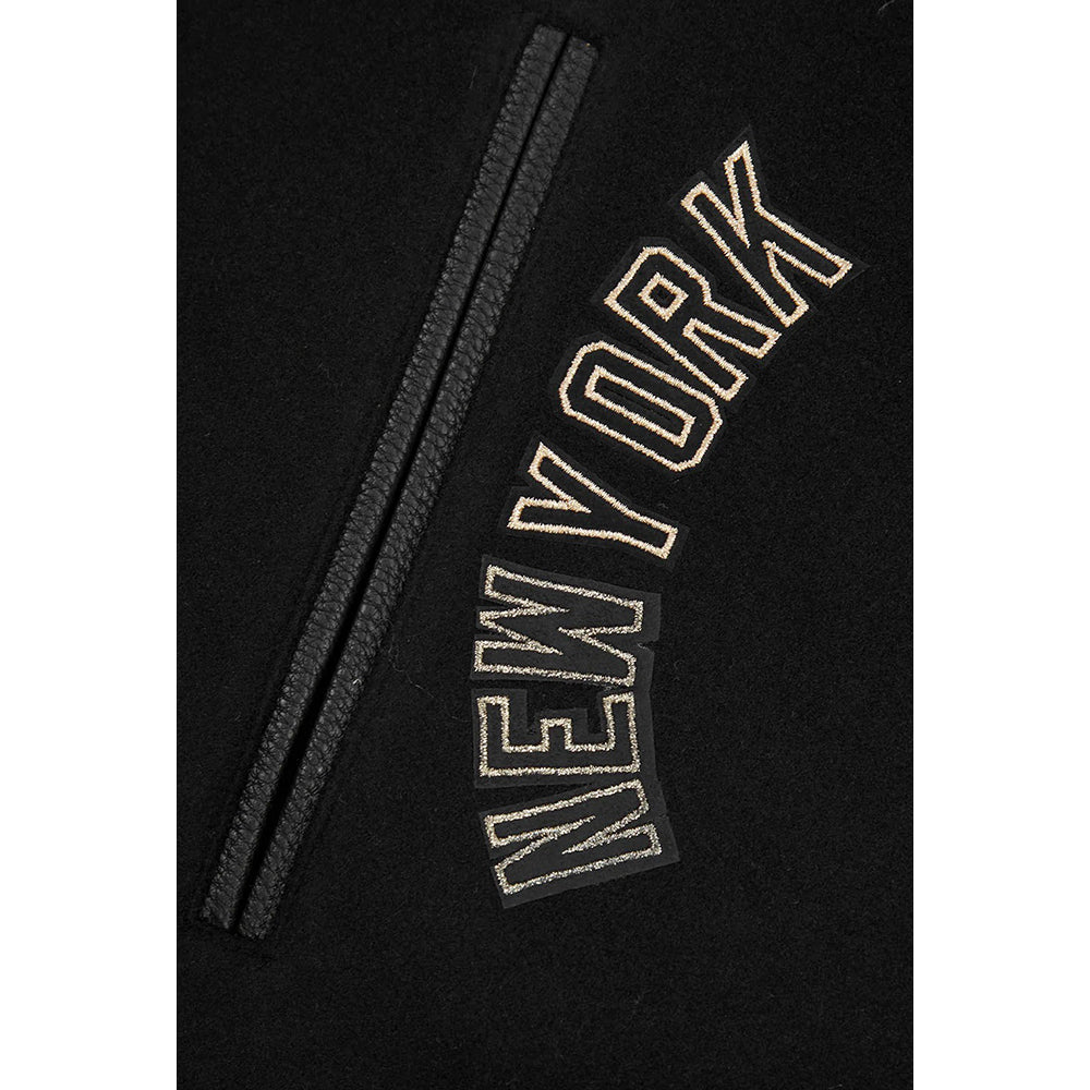 MLB NEW YORK YANKEES BLACK & GOLD MEN'S WOOL VARSITY JACKET