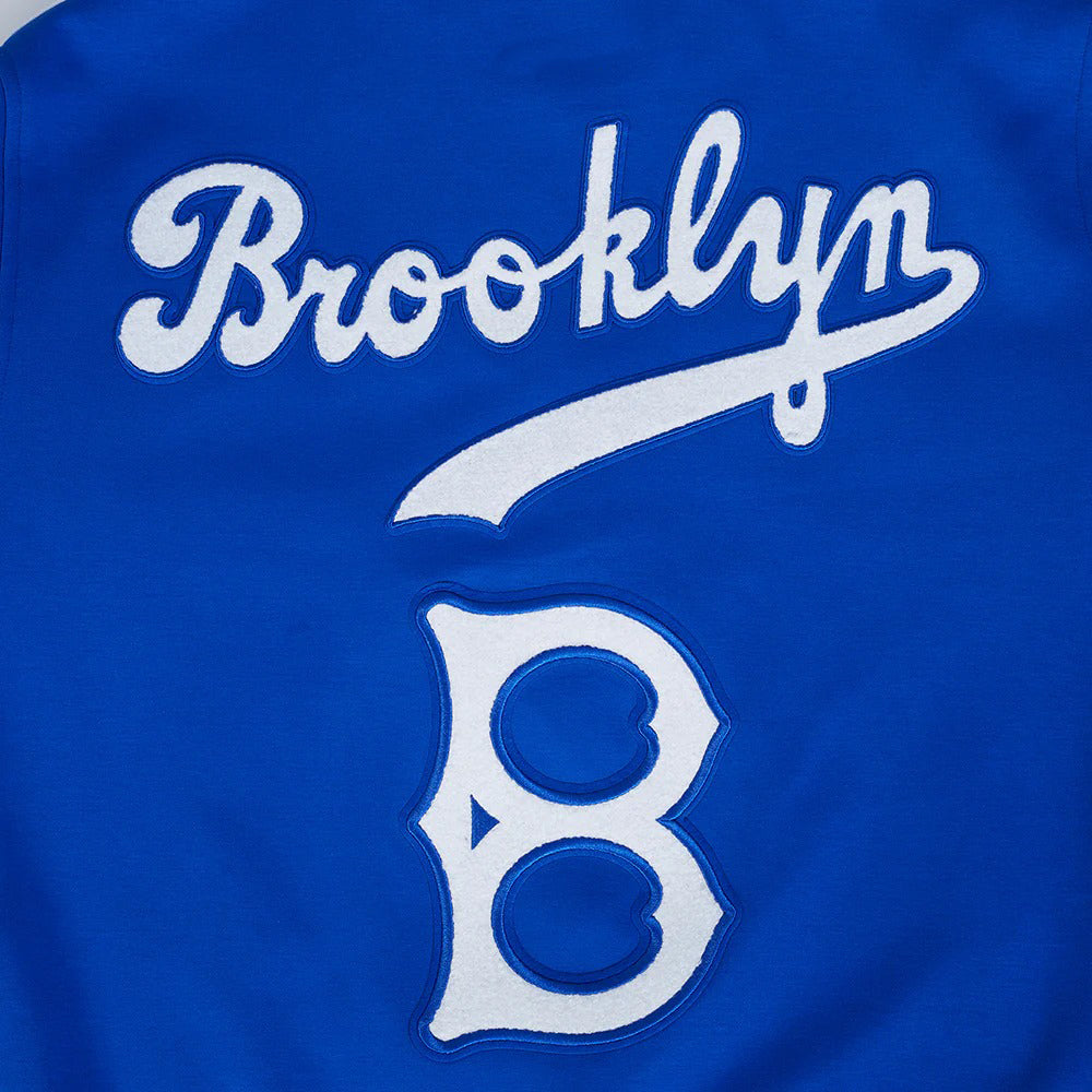 MLB BROOKLYN DODGERS COOPERSTOWN LOGO PRO GAME DAY MEN'S DOUBLE KNIT JACKET