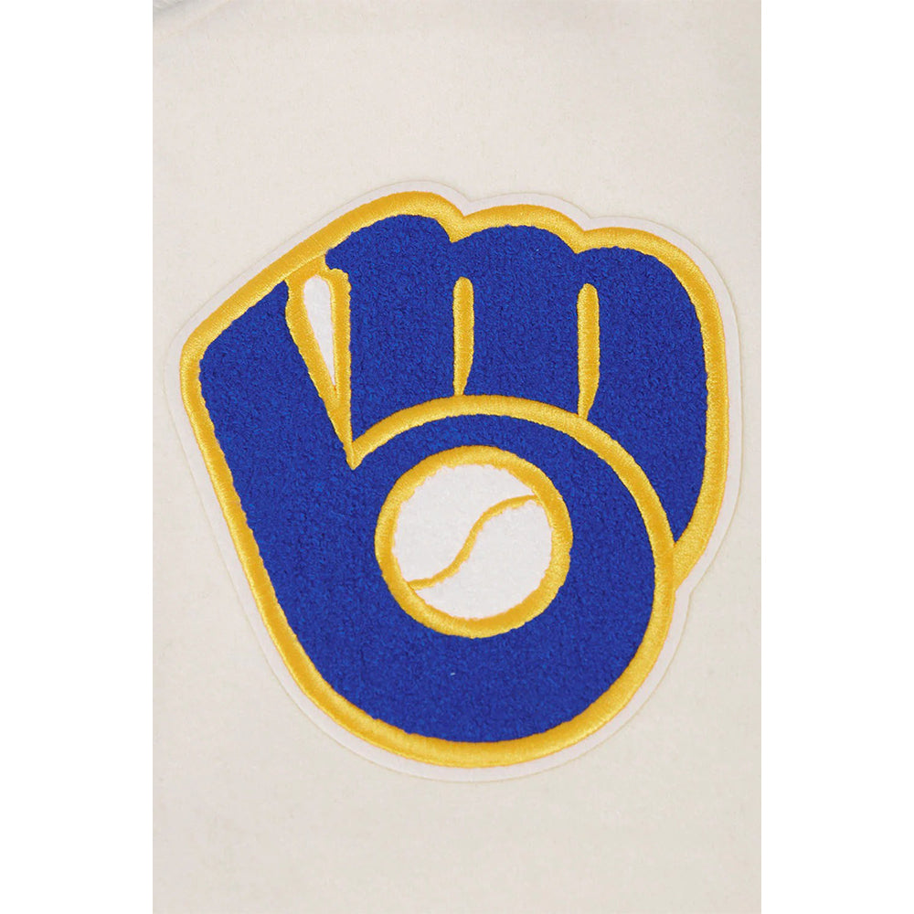 MLB MILWAUKEE BREWERS RETRO CLASSIC MEN'S RIB WOOL VARSITY JACKET