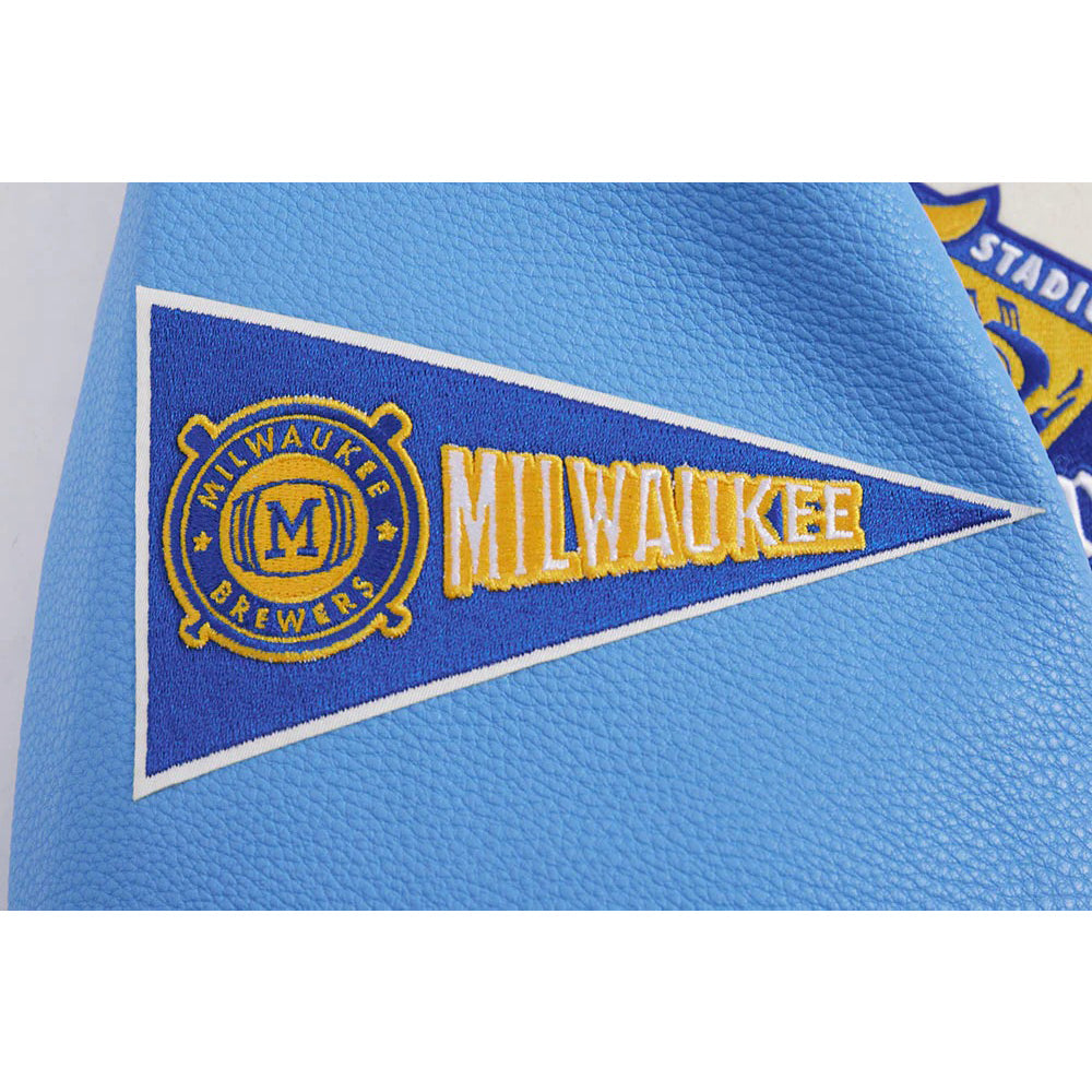 MLB MILWAUKEE BREWERS RETRO CLASSIC MEN'S RIB WOOL VARSITY JACKET