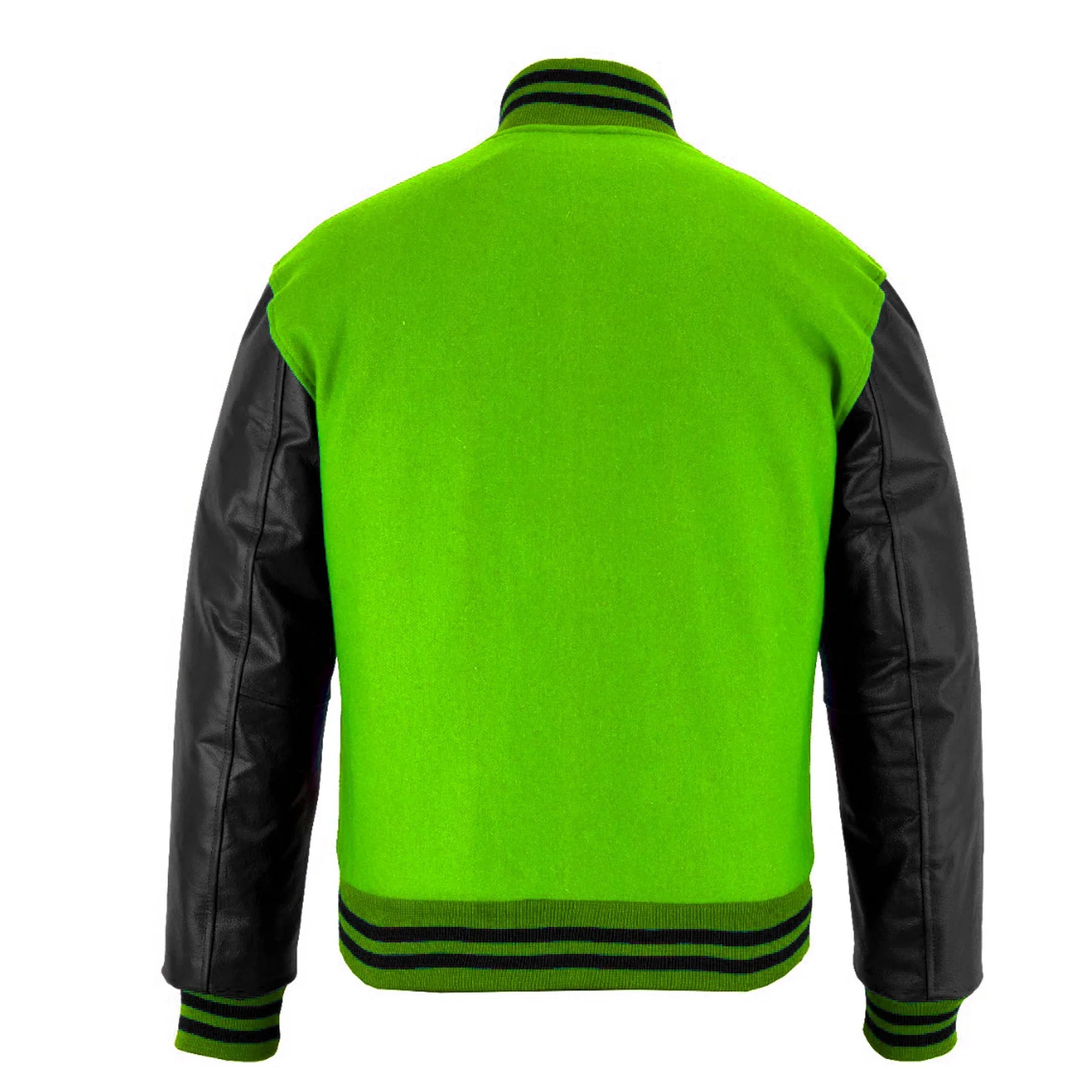 Classic Varsity Letterman Jacket Royal Wool with White Genuine Leather Sleeves and trims
