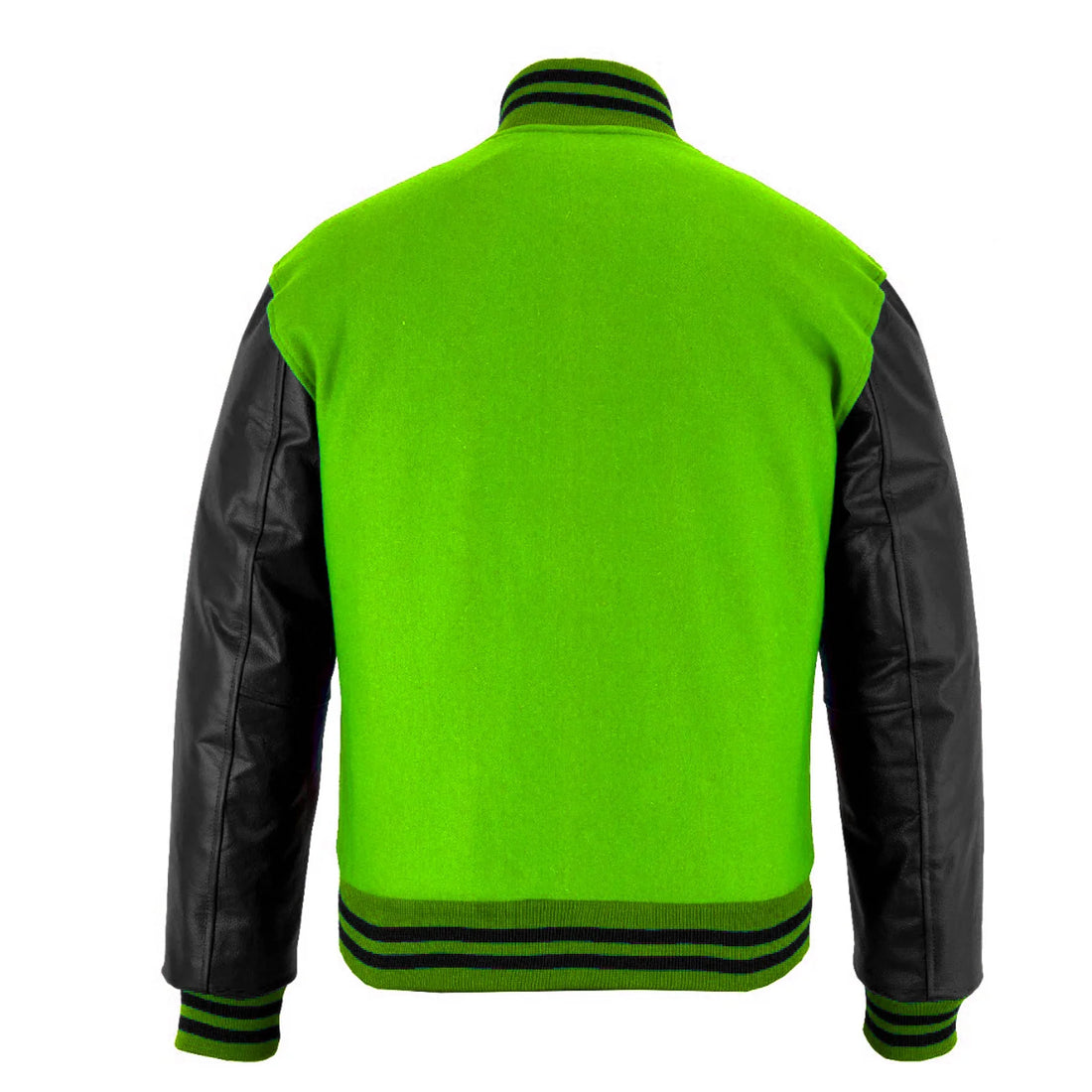 Classic Varsity Letterman Jacket Royal Wool with White Genuine Leather Sleeves and trims
