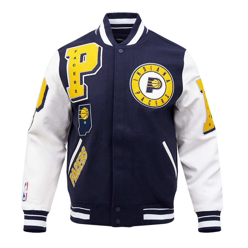 NBA INDIANA PACERS MASHUP MEN'S RIB WOOL VARSITY JACKET