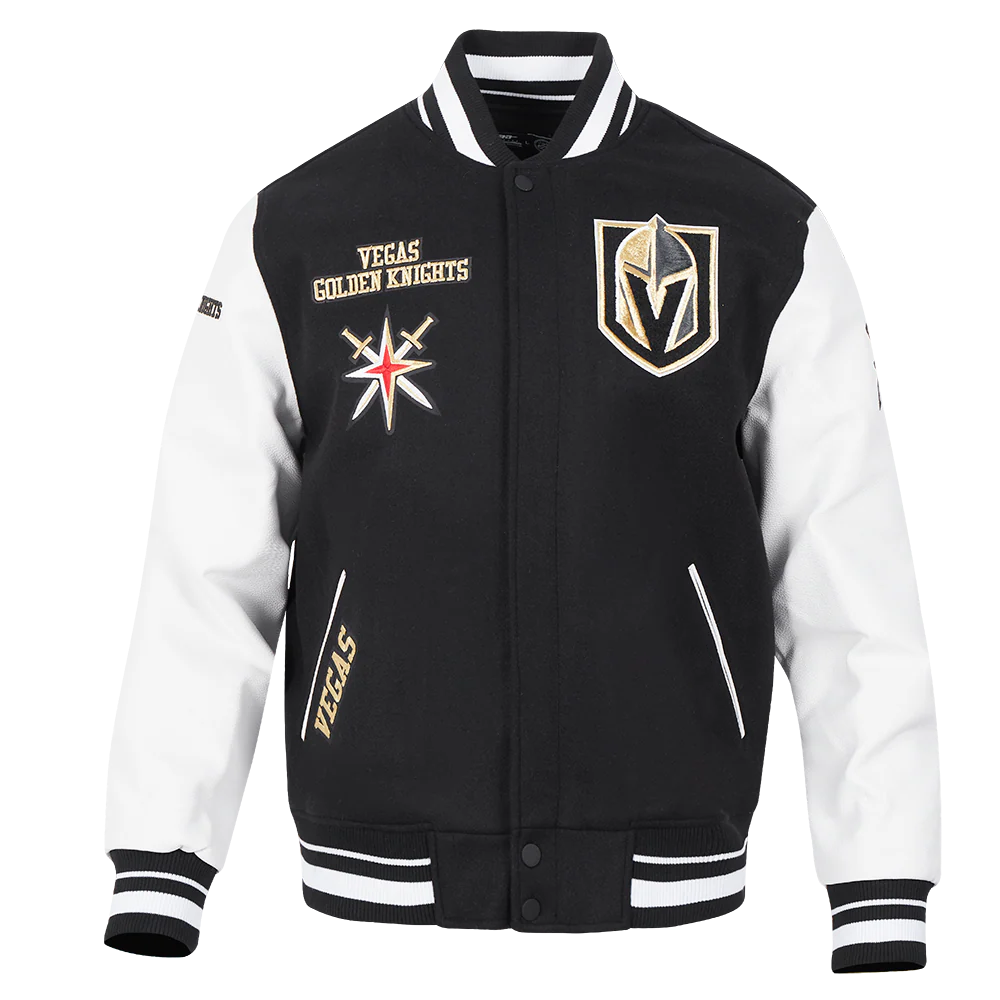 NHL VEGAS GOLDEN KNIGHTS RETRO CLASSIC MEN'S RIB WOOL VARSITY JACKET