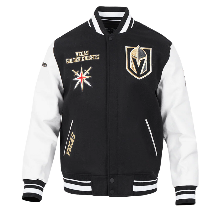 NHL VEGAS GOLDEN KNIGHTS RETRO CLASSIC MEN'S RIB WOOL VARSITY JACKET
