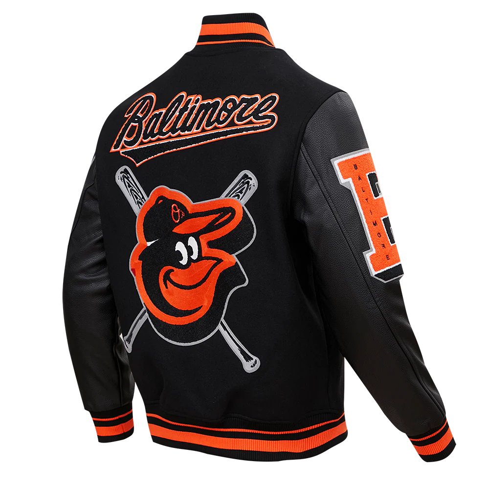 MLB BALTIMORE ORIOLES MASHUP MEN'S RIB WOOL VARSITY JACKET