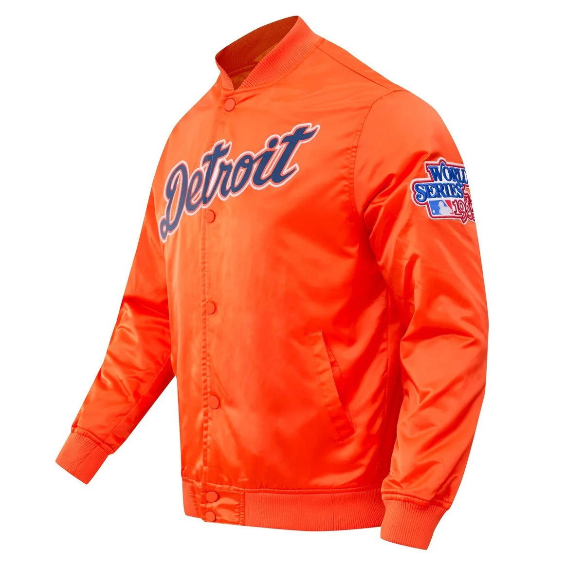 MLB DETROIT TIGERS BIG LOGO WORLD SERIES MEN'S SATIN JACKET