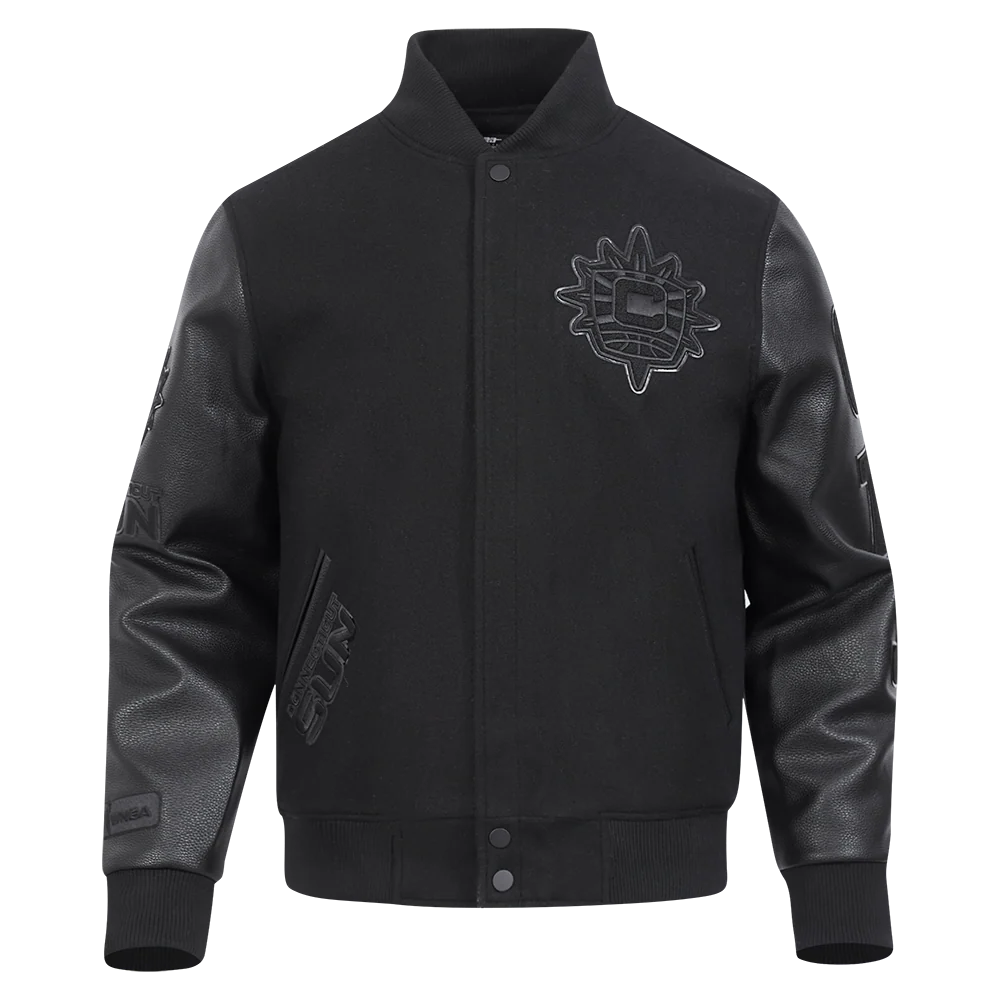 WNBA CONNECTICUT SUN TRIPLE BLACK MEN'S WOOL VARSITY JACKET