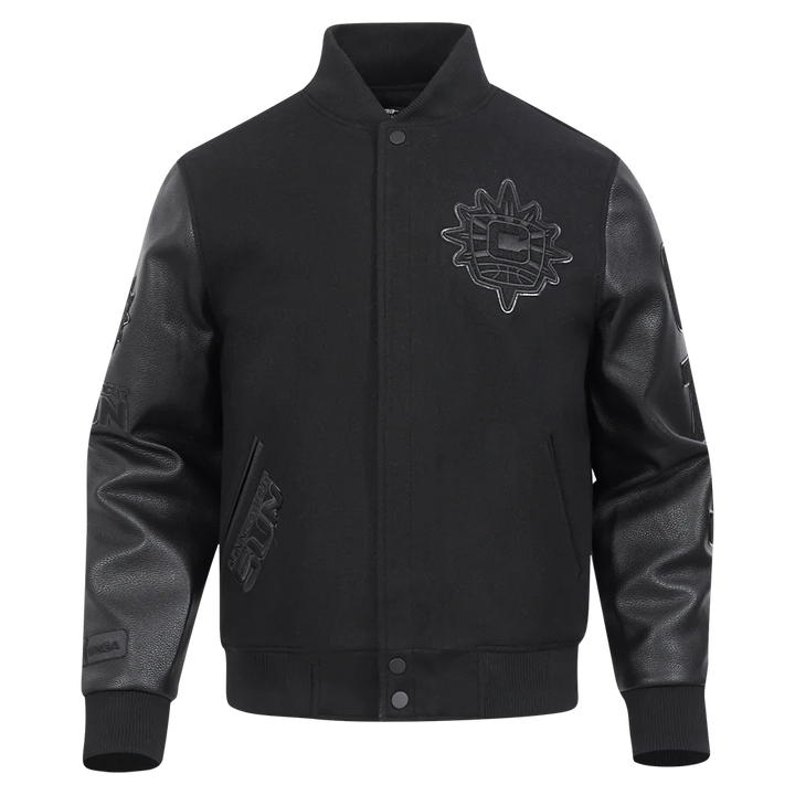 WNBA CONNECTICUT SUN TRIPLE BLACK MEN'S WOOL VARSITY JACKET