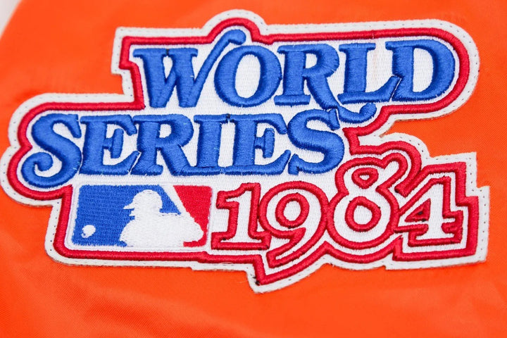 MLB DETROIT TIGERS BIG LOGO WORLD SERIES MEN'S SATIN JACKET